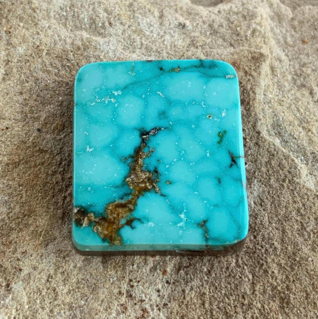 Beautiful Natural Turquoise Mountain Turquoise Rectangular Cabochon
