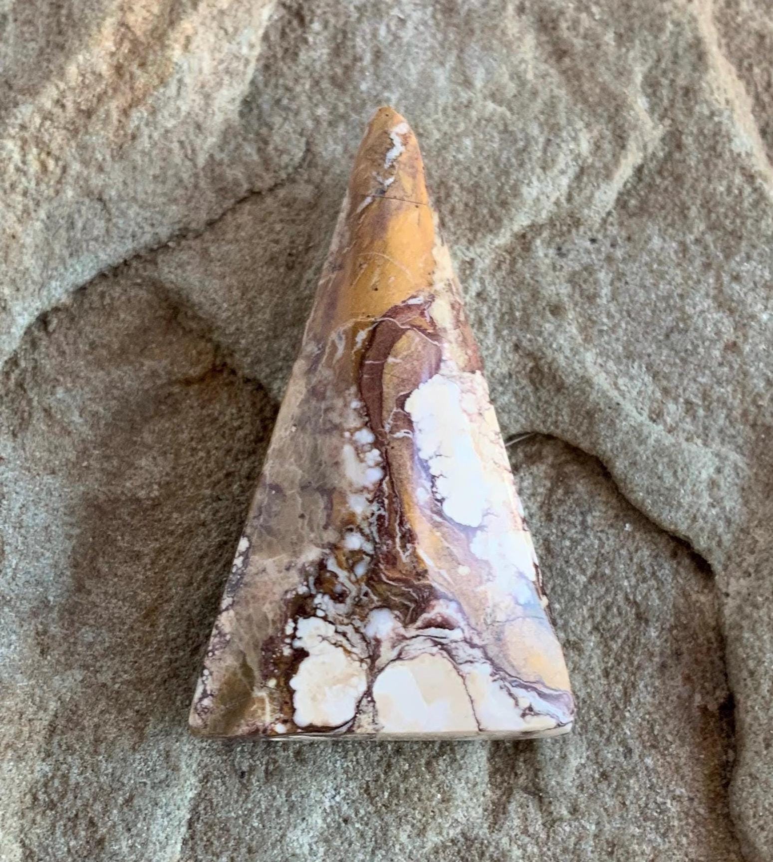 Wild Horse Magnesite Faceted Triangle Cabochon