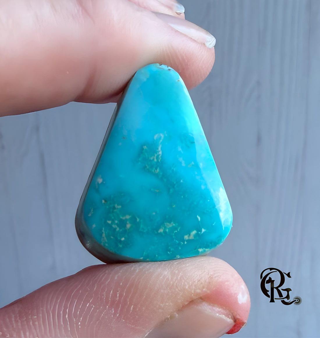 Natural Royston Turquoise Blue Triangle Cabochon- Nevada Gemstone