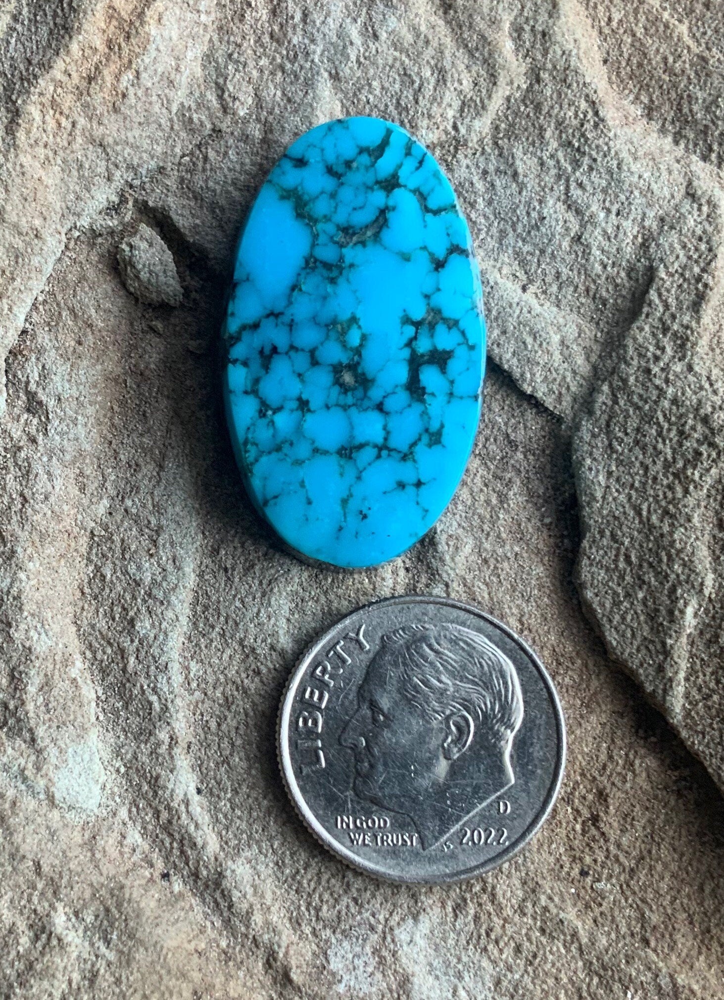 Ithaca Peak Blue High Grade Turquoise Oval Cabochon