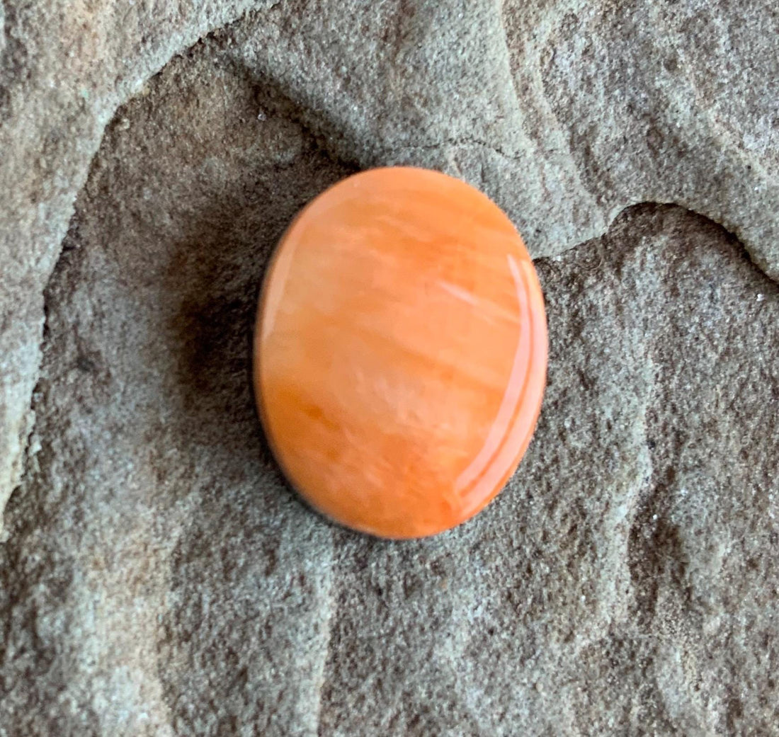 Orange Spiny Oyster Oval Cabochon