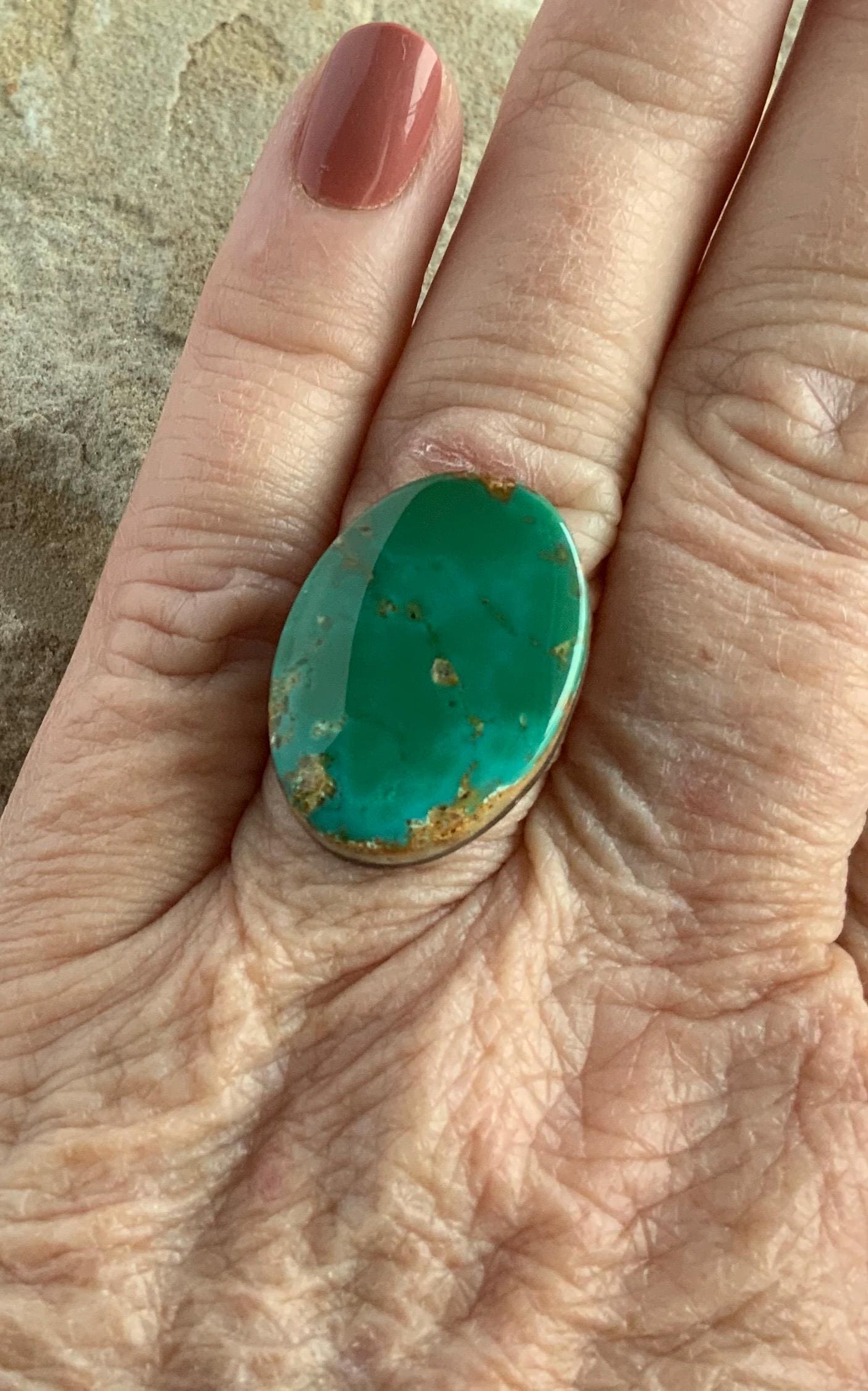 Natural High Grade Green Royston Turquoise Oval Cabochon