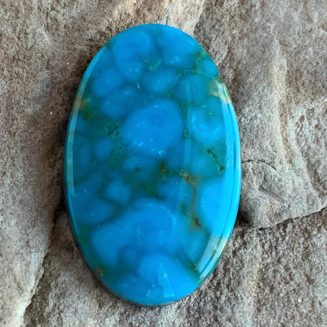 Turquoise Mountain Turquoise Blue Oval Cabochon