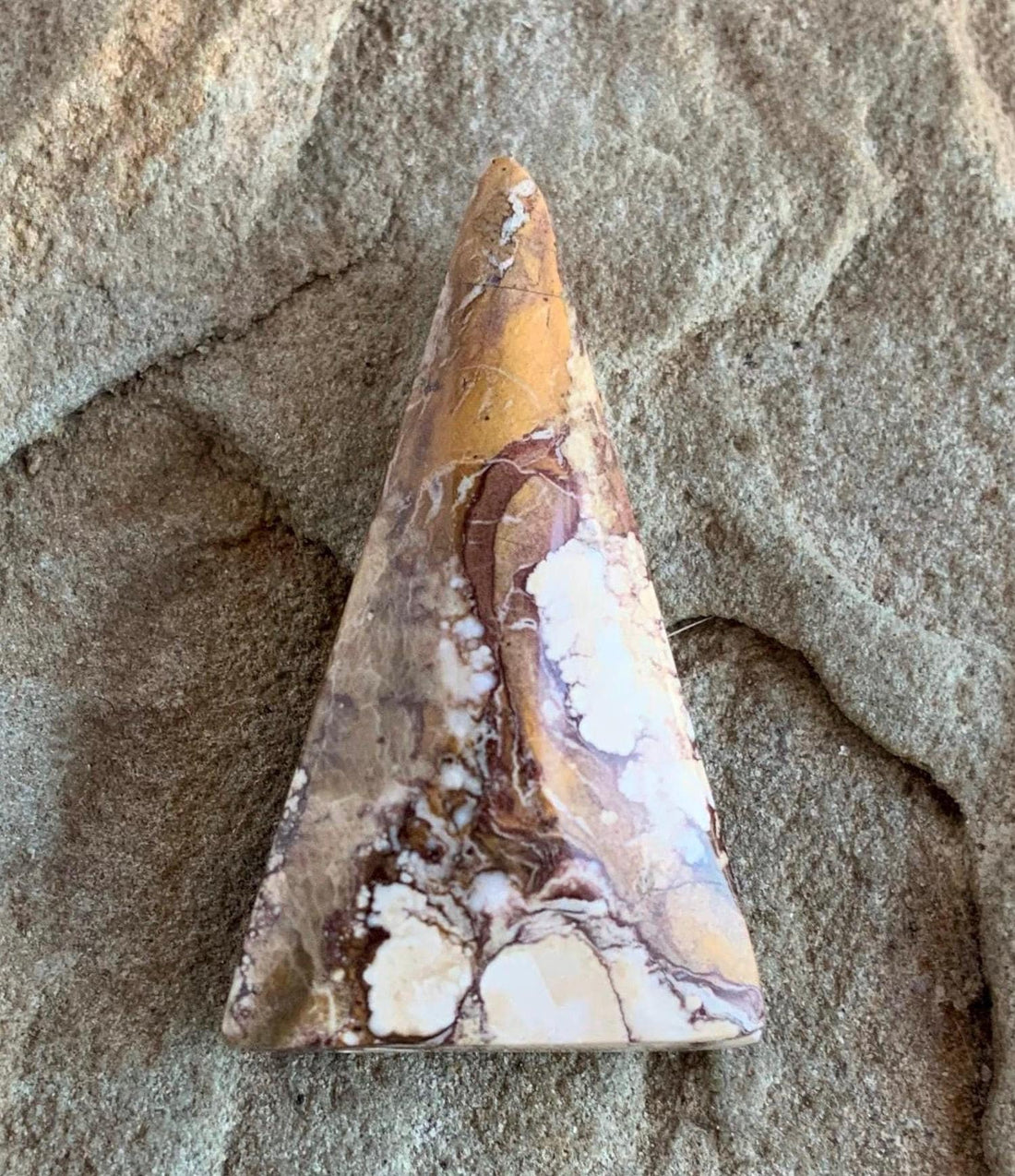 Wild Horse Magnesite Faceted Triangle Cabochon