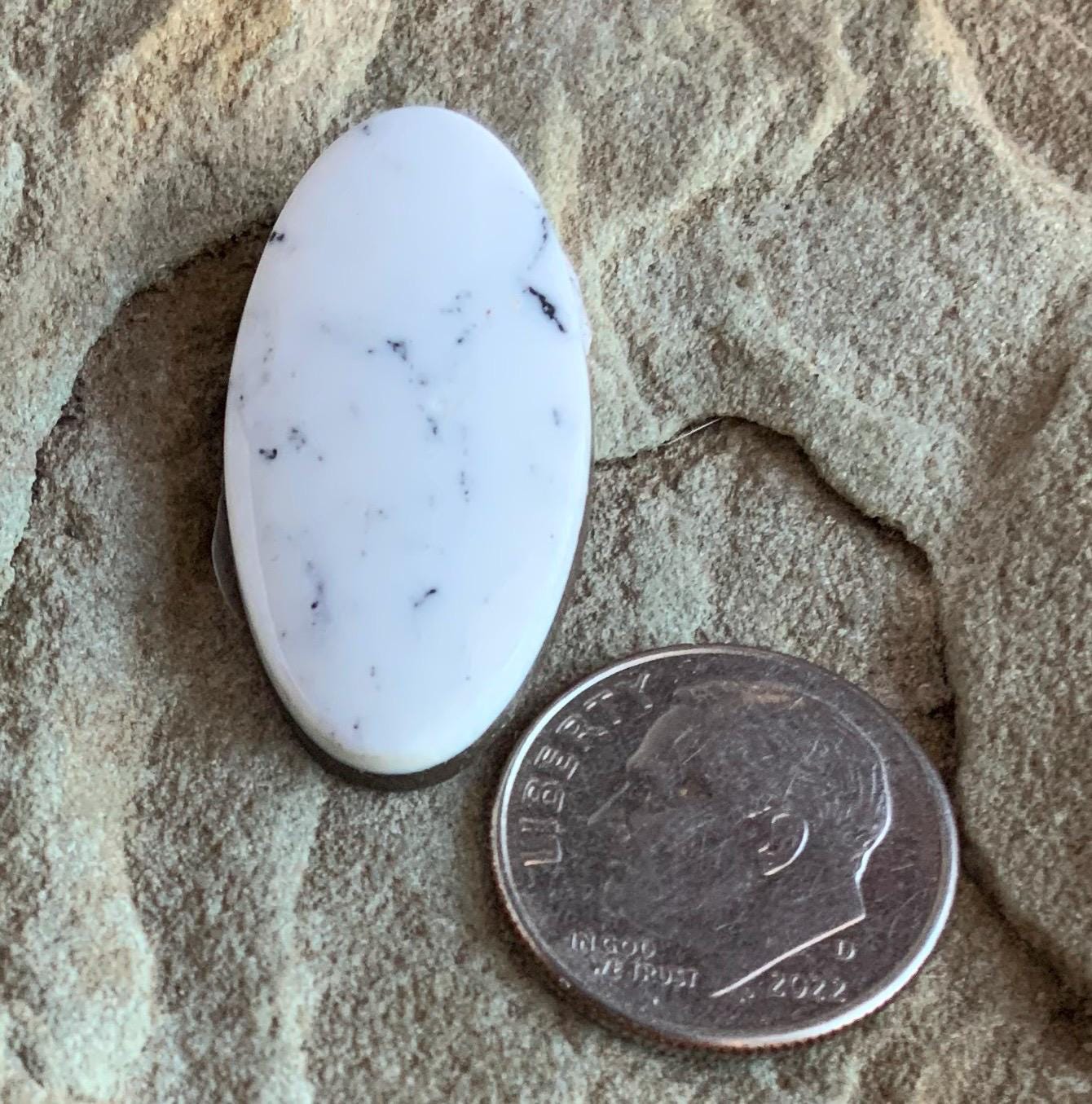 Natural White Buffalo Oval Cabochon-#WB18