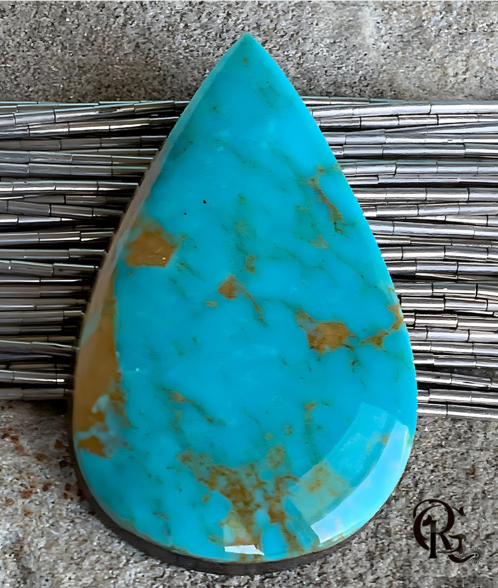 Royston Turquoise Blue Teardrop Cabochon-Nevada Gemstone