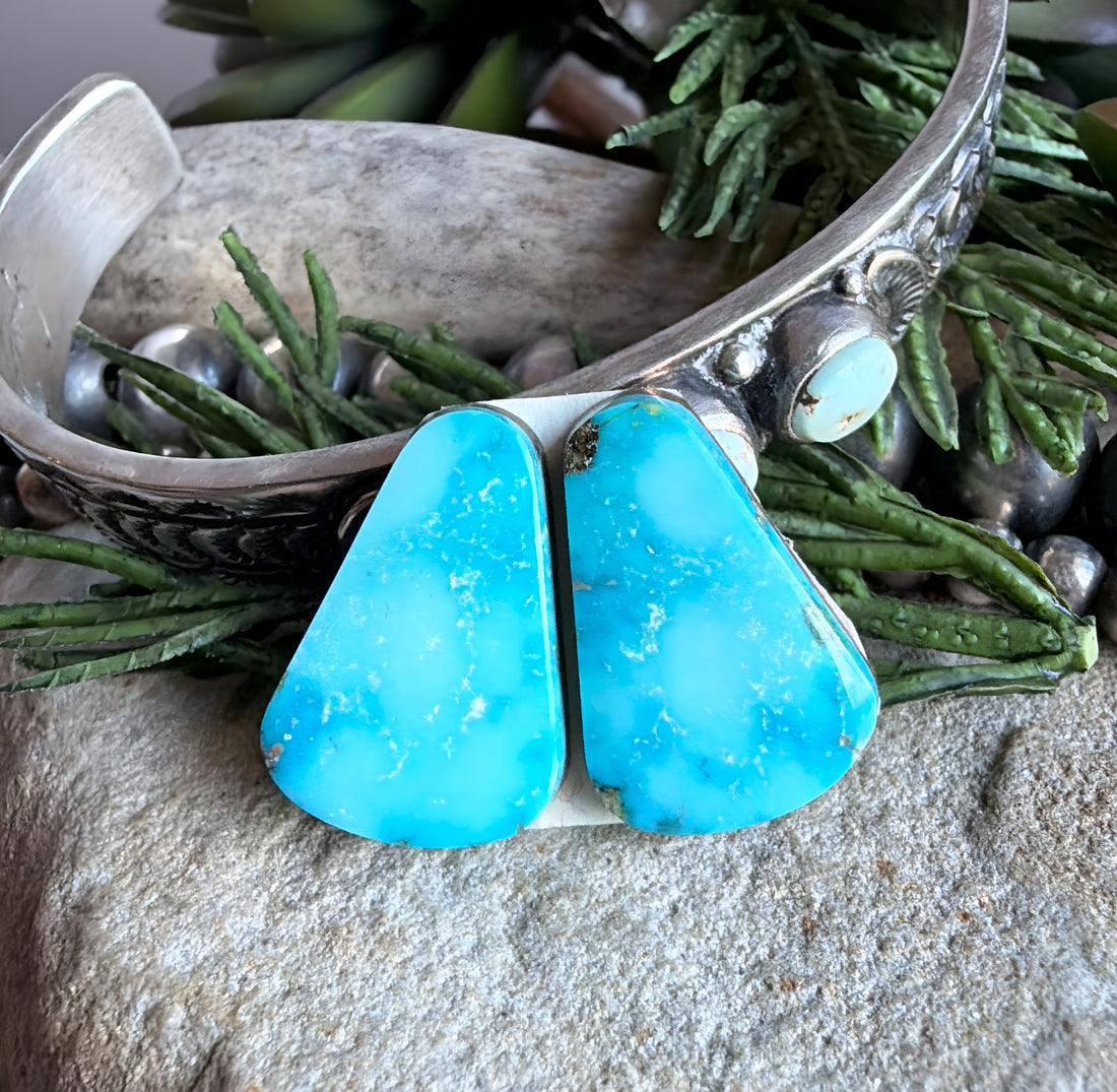 Turquoise Mountain Teardrop Earring Pair