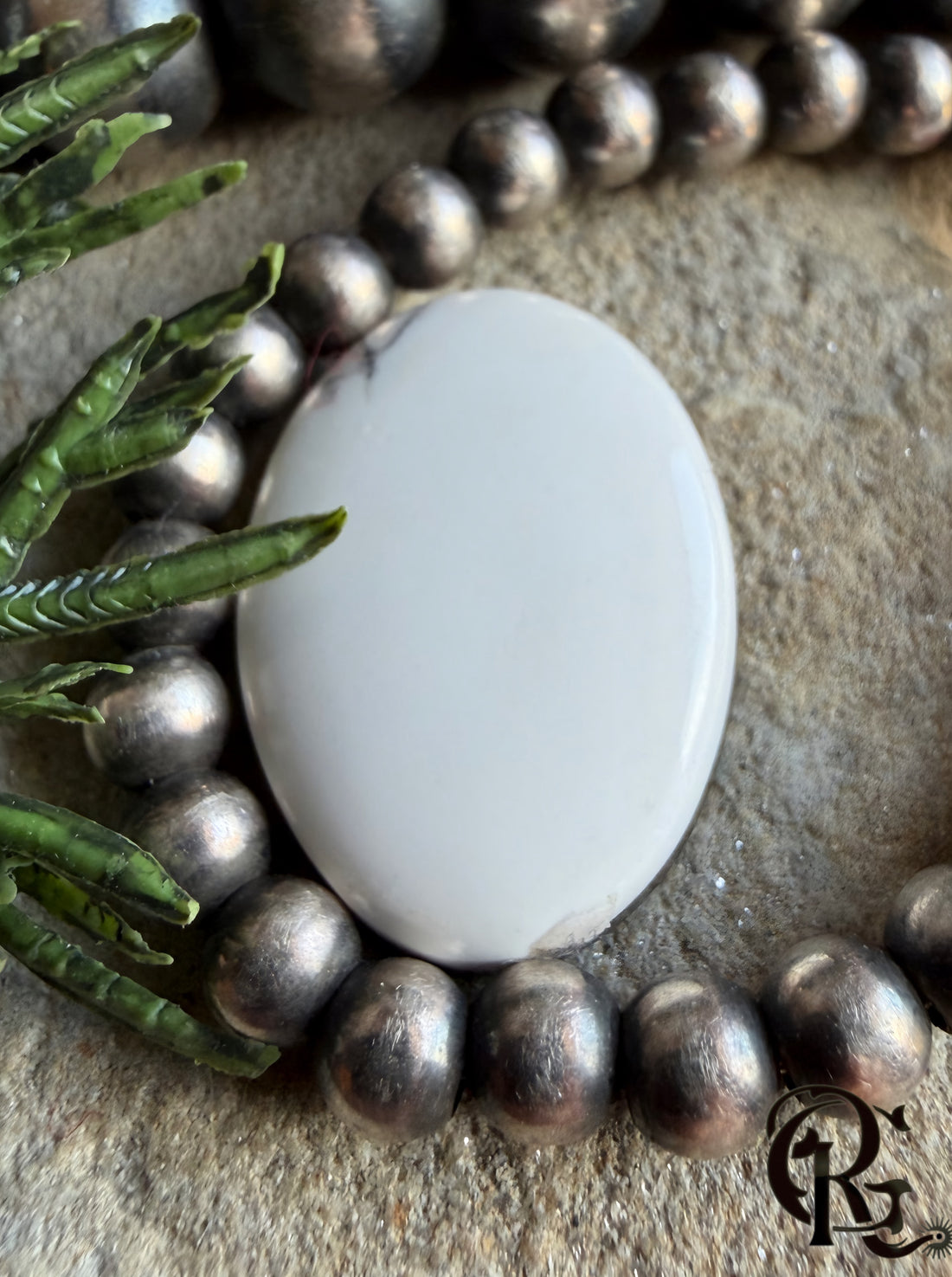 Natural White Buffalo Oval Cabochon #WB38 -Nevada Mined