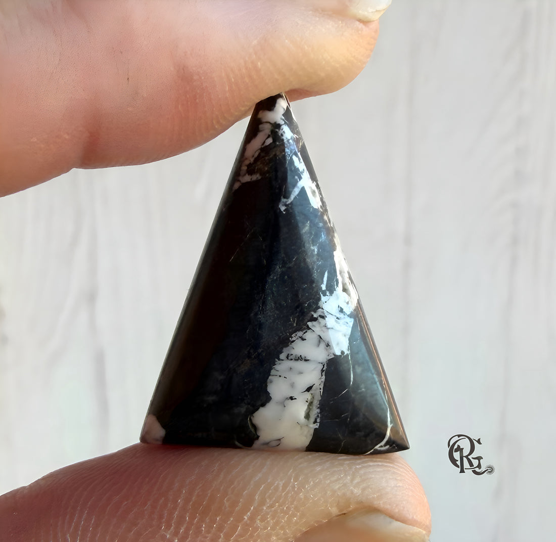 Natural White Buffalo Triangular Cabochon-Nevada Gemstone