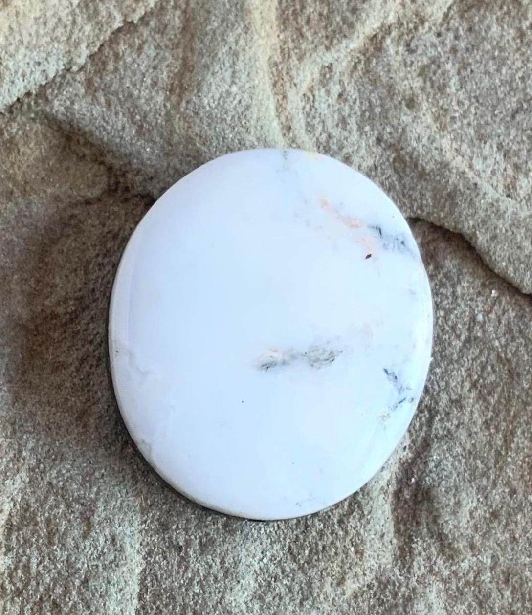 Natural White Buffalo Oval Cabochon #WB 48