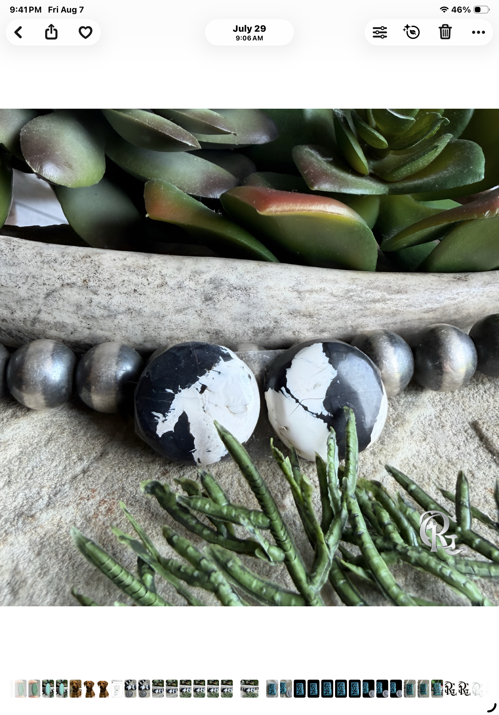 Natural White Buffalo Round Earring Cabochons or Matched Earring Pair