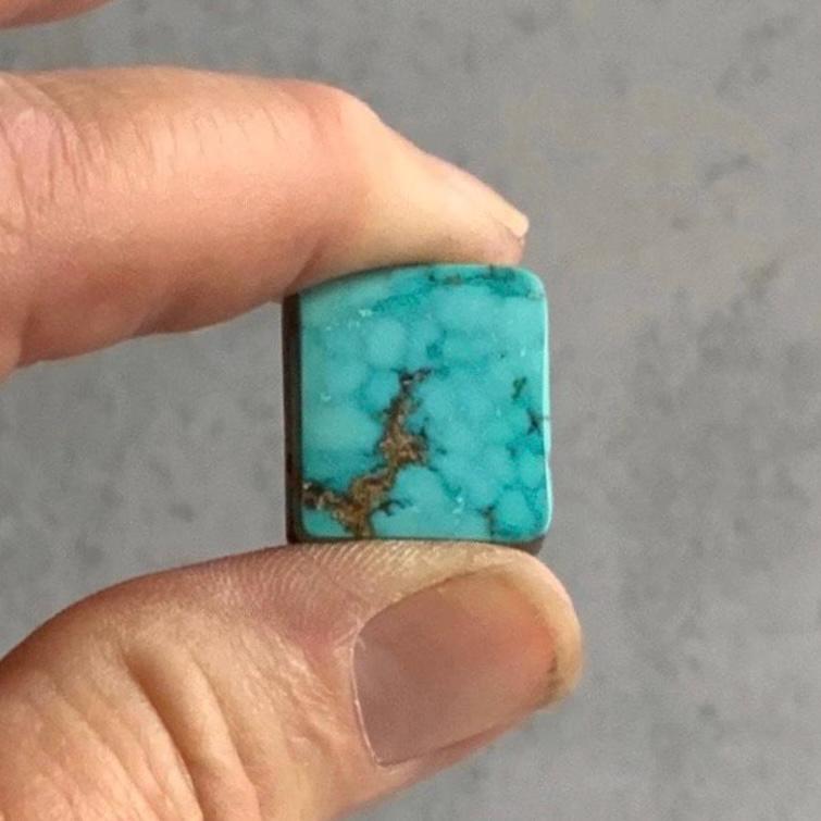 Beautiful Natural Turquoise Mountain Turquoise Rectangular Cabochon