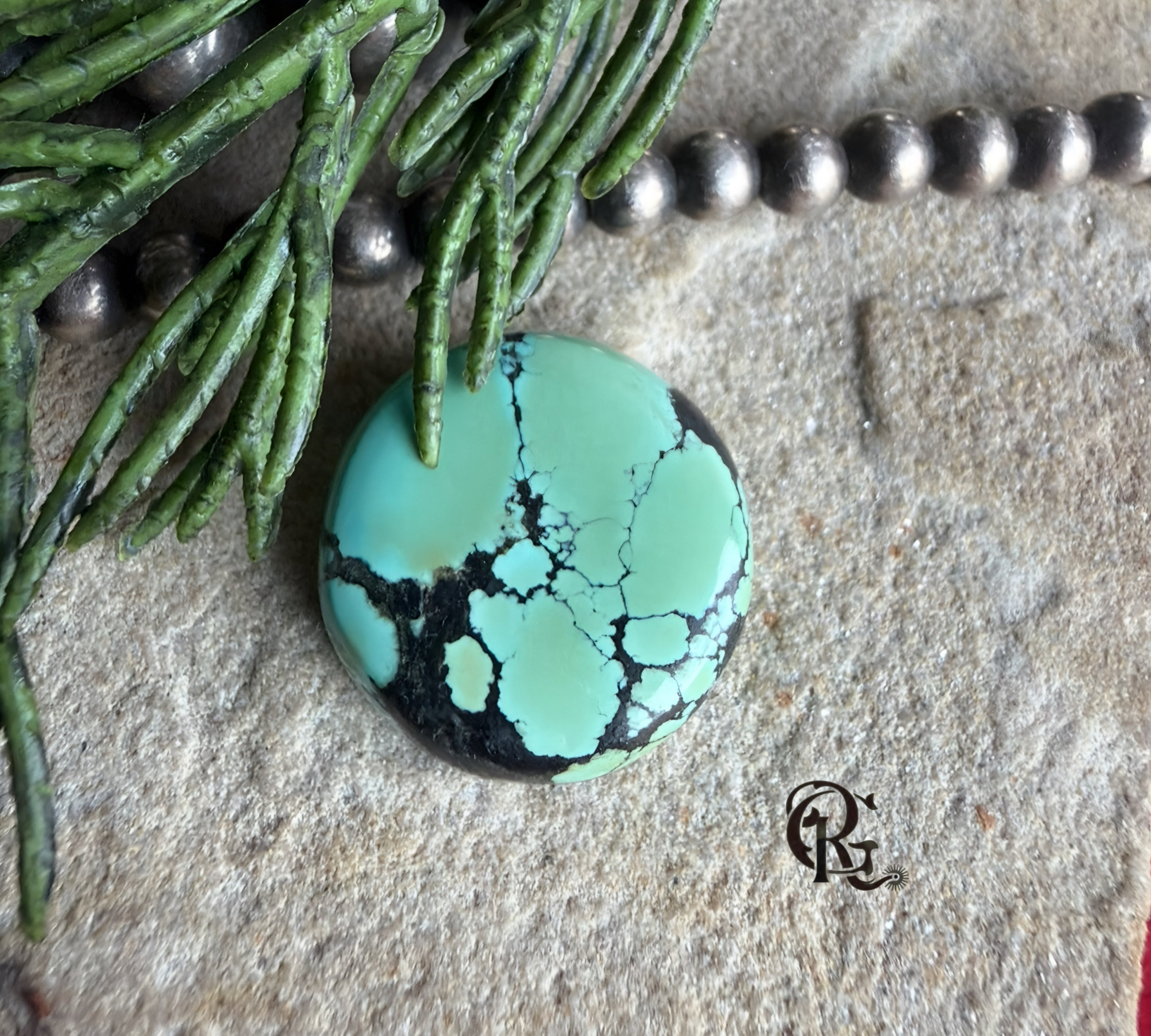 Bao Canyon Turquoise Round Cabochon -Hubei Province Gemstone