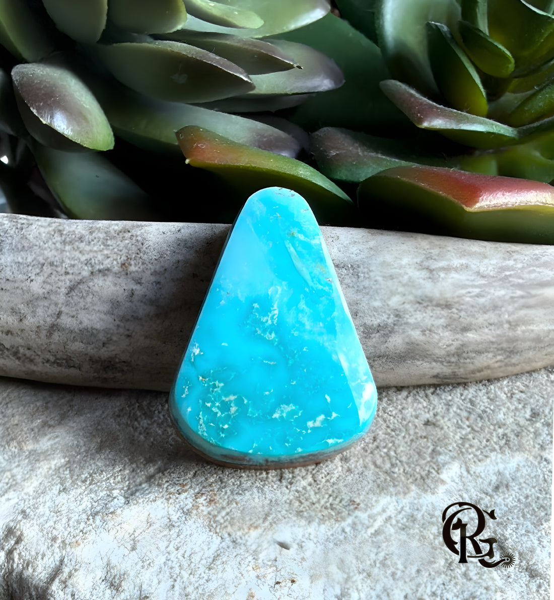 Natural Royston Turquoise Blue Triangle Cabochon- Nevada Gemstone