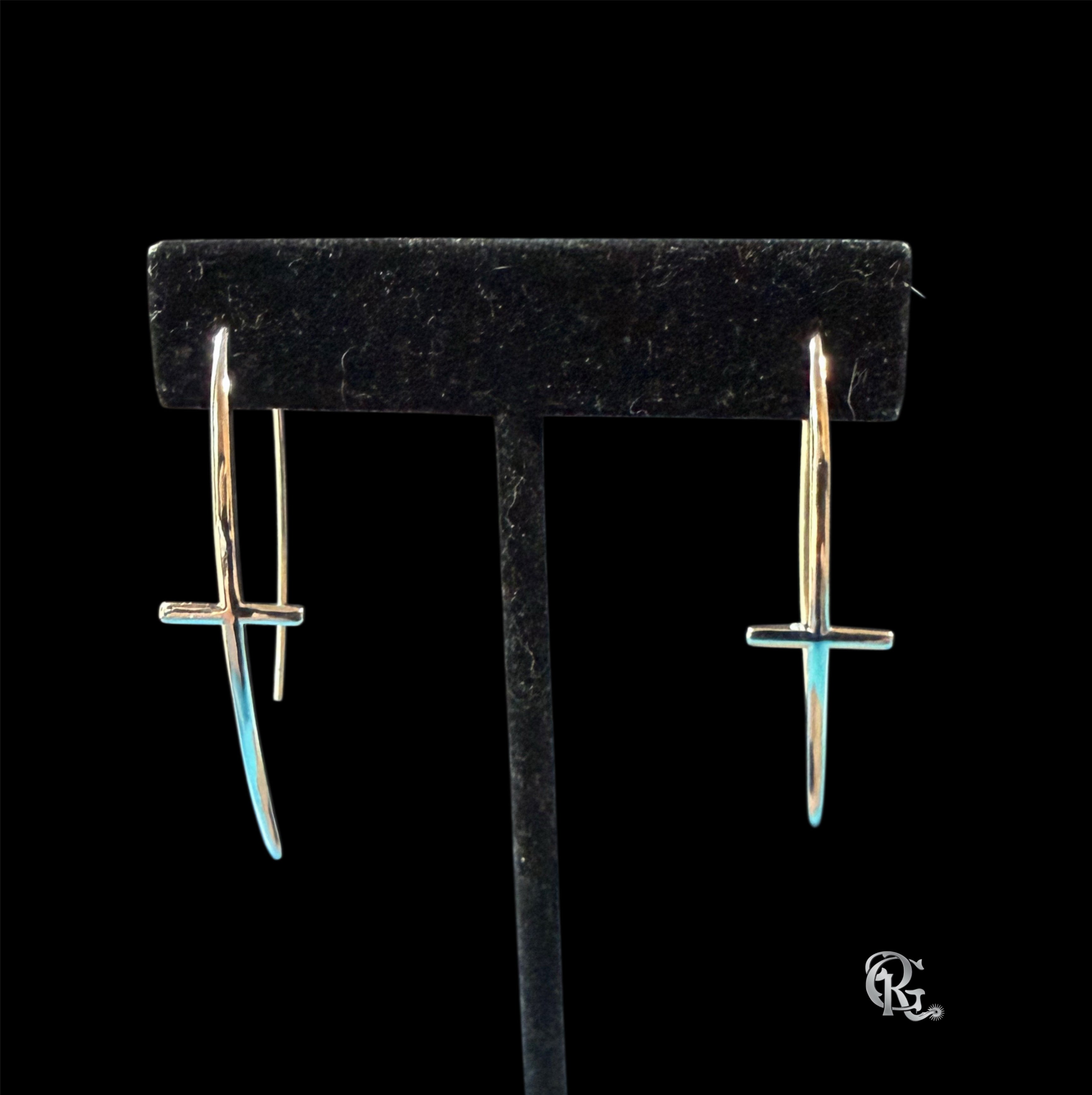 Solid Sterling Silver Cross Earwires