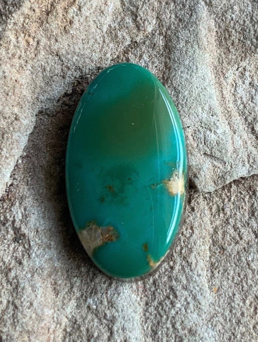 Beautiful Royston Turquoise Green Oval Cabochon