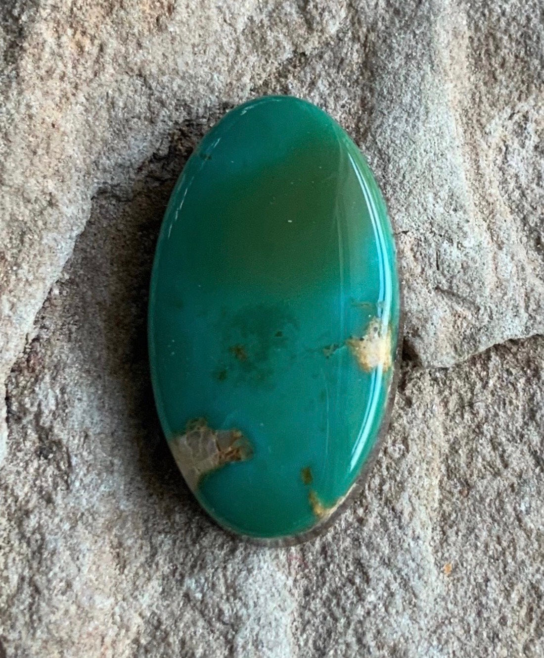 Beautiful Royston Turquoise Green Oval Cabochon