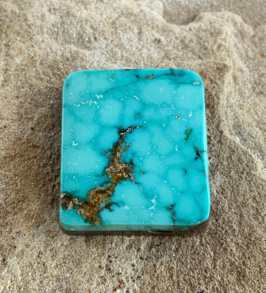 Beautiful Natural Turquoise Mountain Turquoise Rectangular Cabochon