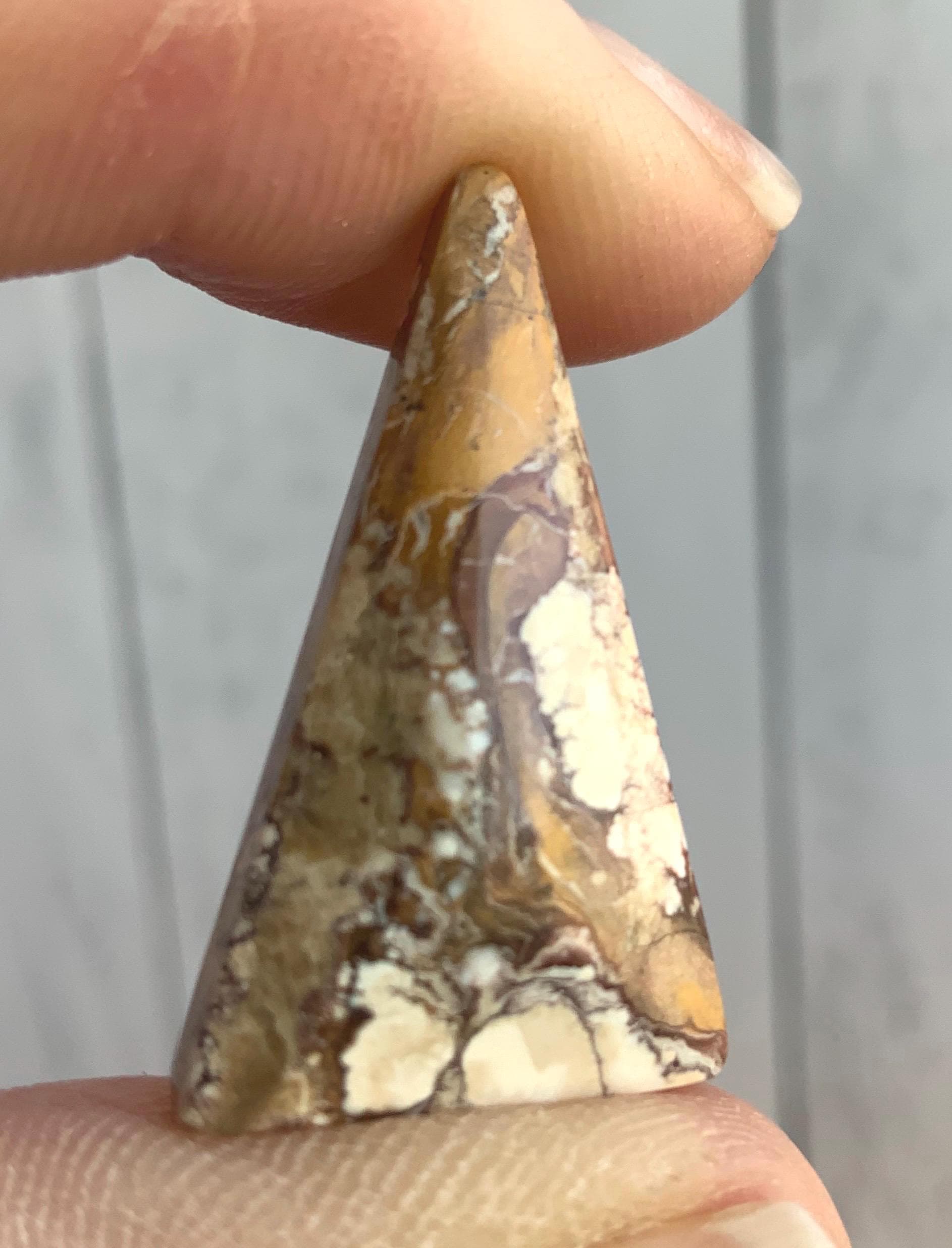 Wild Horse Magnesite Faceted Triangle Cabochon