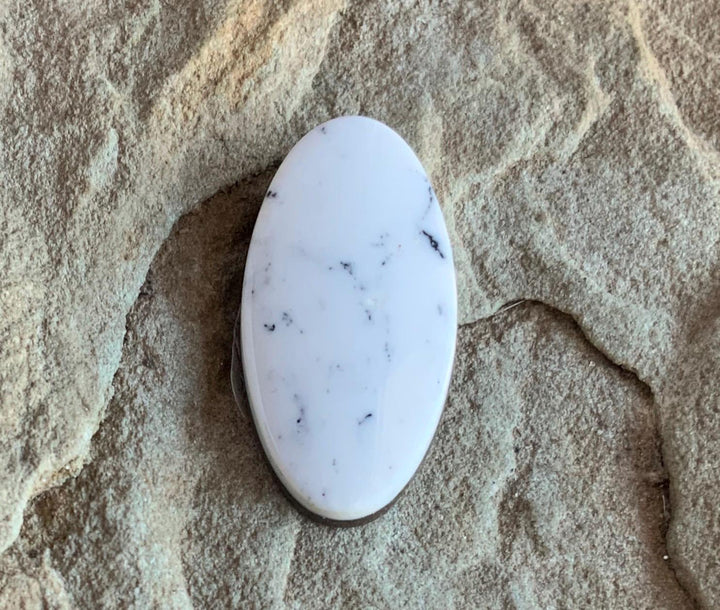 Natural White Buffalo Oval Cabochon-#WB18