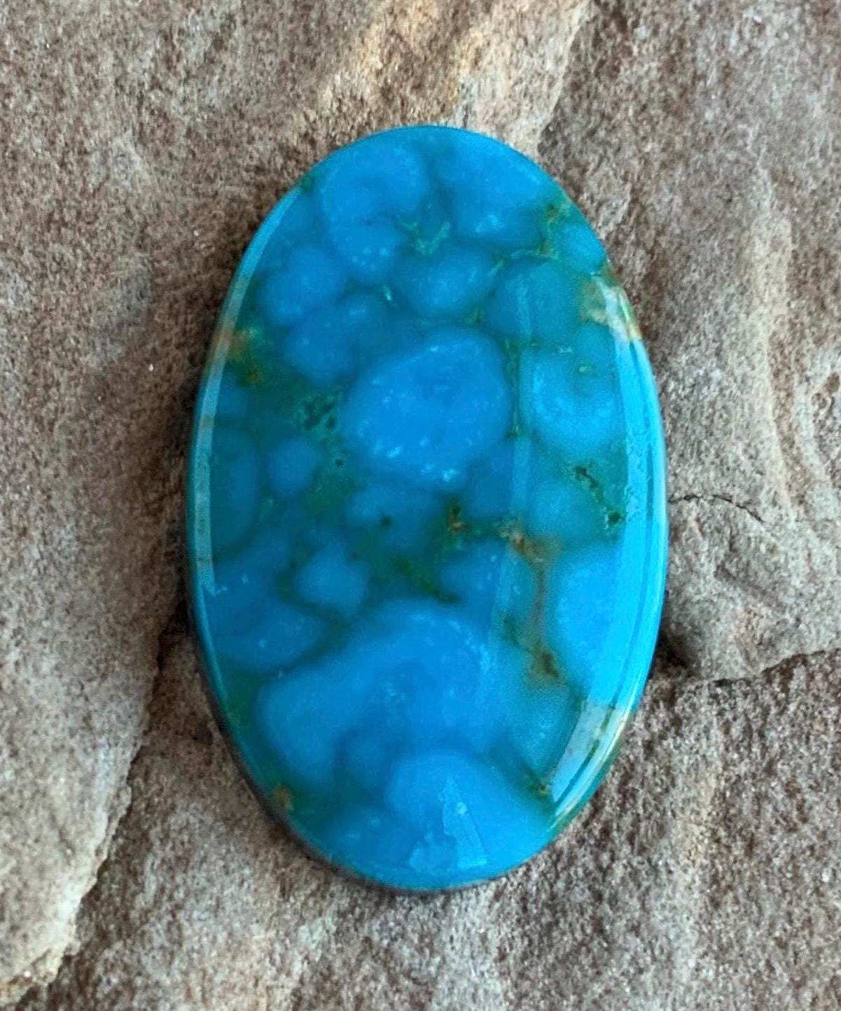 Turquoise Mountain Turquoise Blue Oval Cabochon