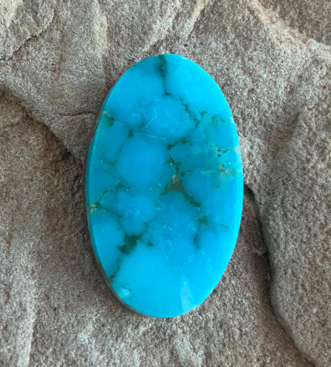 Beautiful Turquoise Mountain Turquoise Oval Cabochon