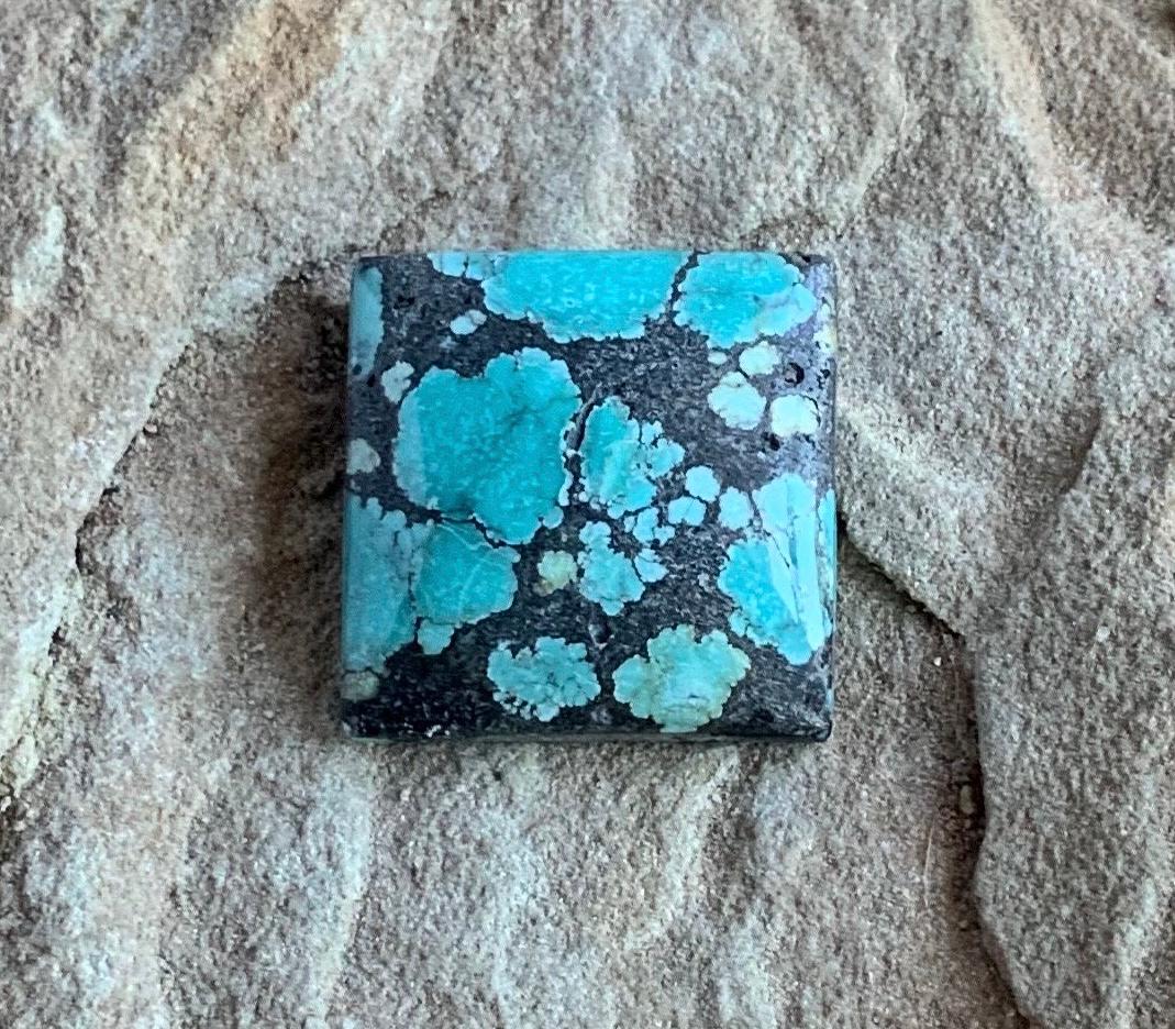 Beautiful Natural Hubei Turquoise Square Cabochon
