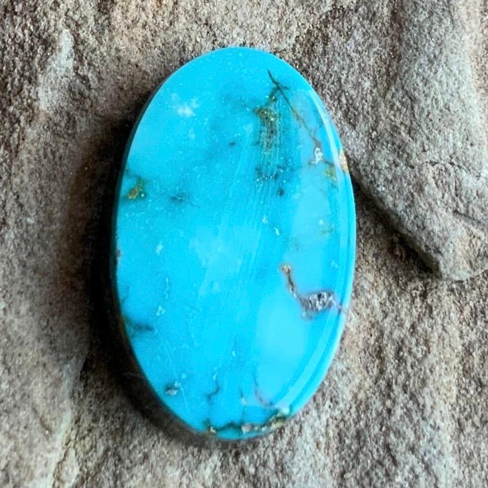 Royston Turquoise Blue Oval Cabochon #R23
