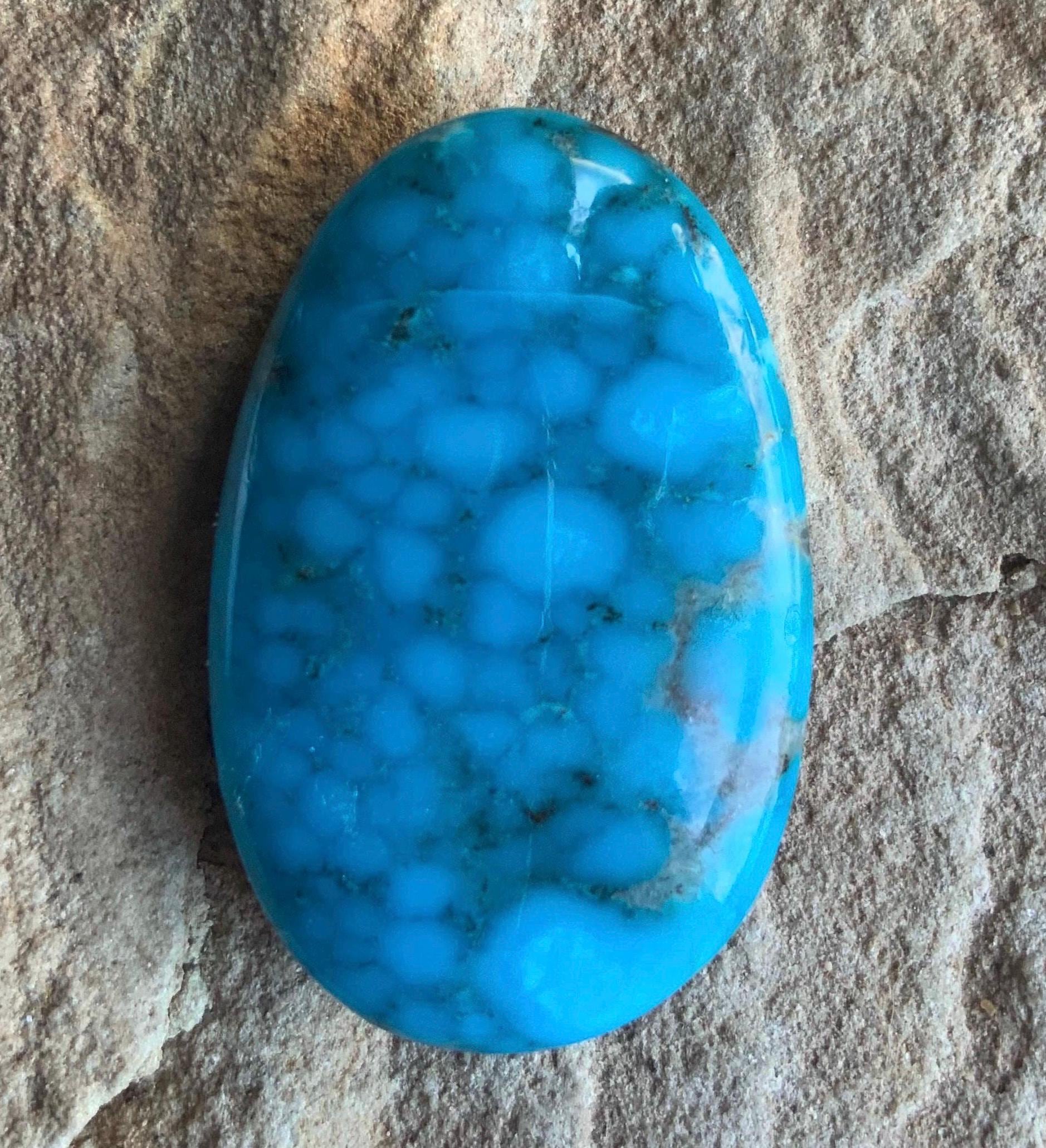 Beautiful Blue Large Kingman Turquoise Oval Cabochon  #K174