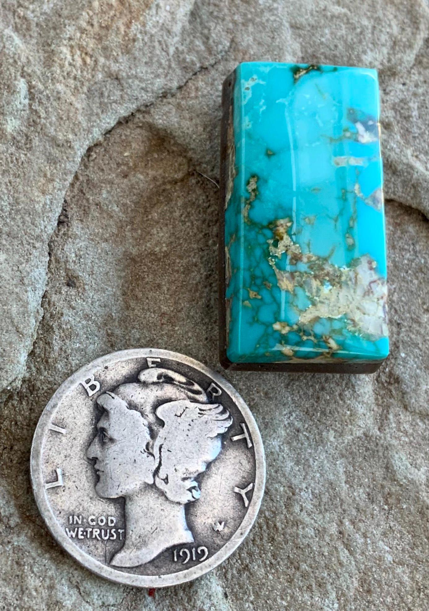 Royston Turquoise Blue Rectangular Cabochon R43