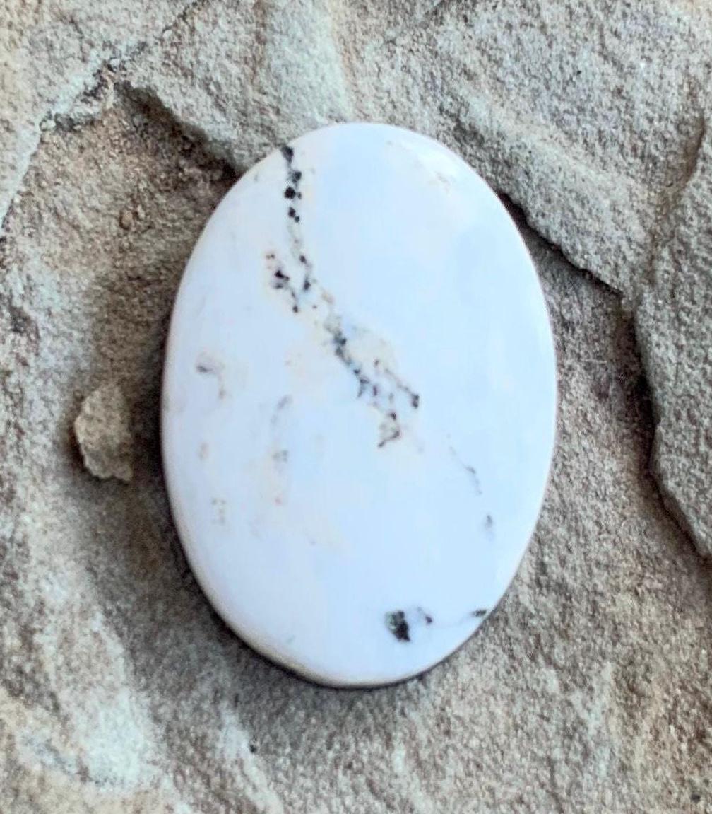 Beautiful Natural White Buffalo Oval Cabochon #WB72