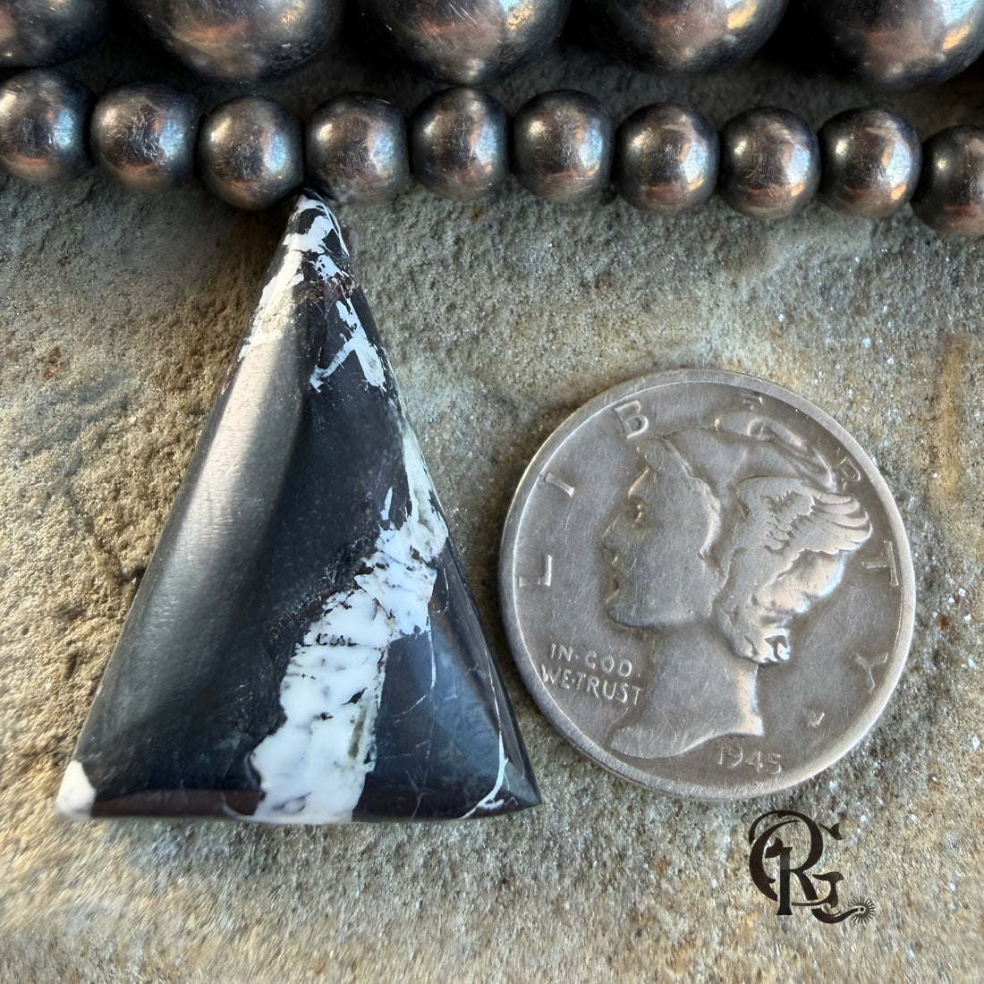Natural White Buffalo Triangular Cabochon-Nevada Gemstone