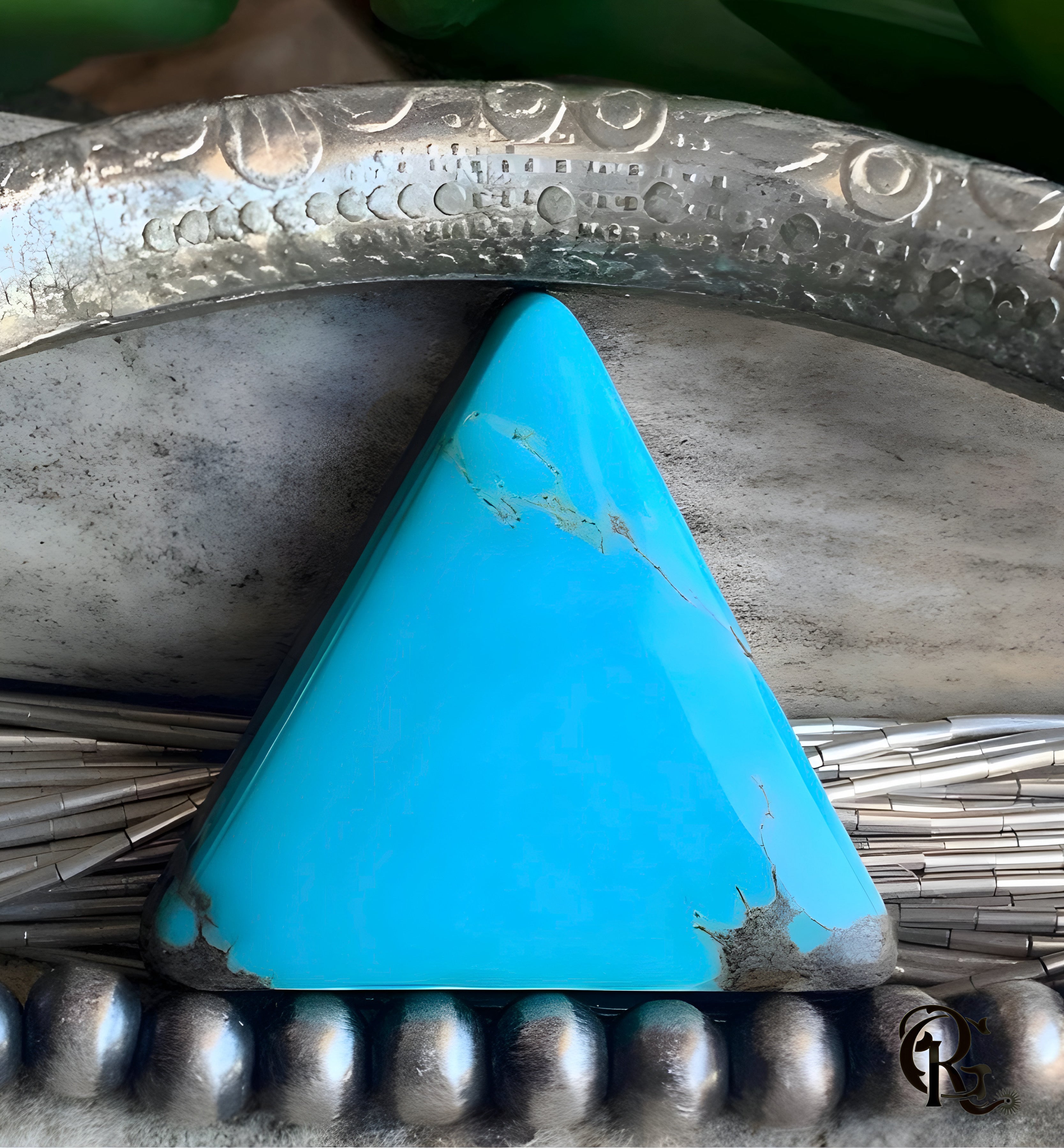 Natural Sierra Nevada Turquoise Triangle Cabochon