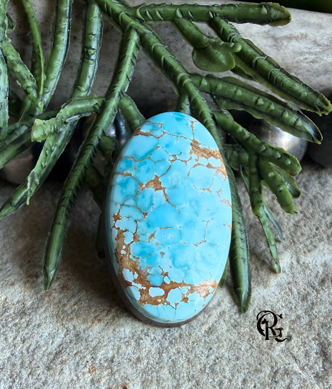 Number Eight Turquoise High Grade Oval Cabochon-Nevada Mined