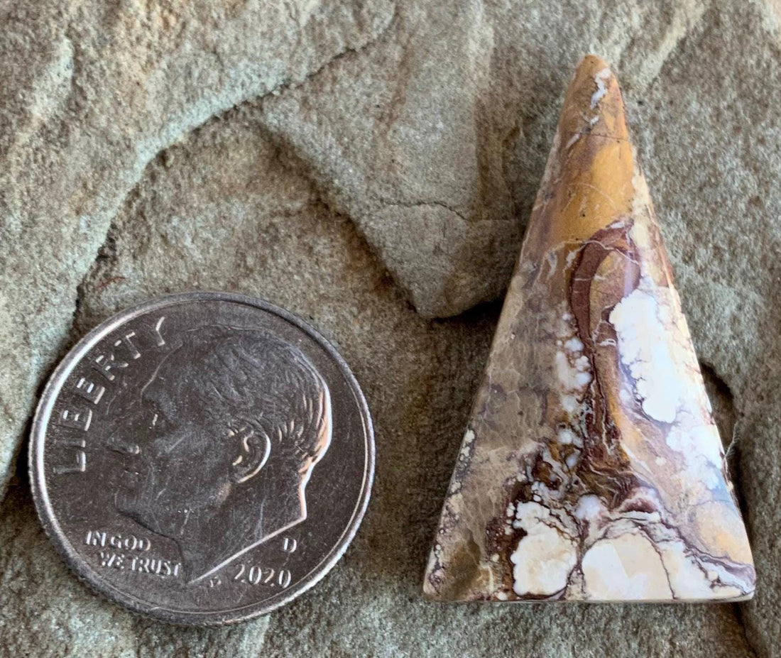 Wild Horse Magnesite Faceted Triangle Cabochon