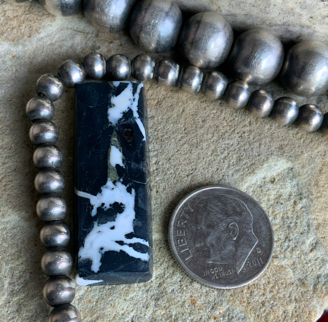 Natural White Buffalo Rectangle Cabochon-Nevada Gemstone — Ranch Gypsy