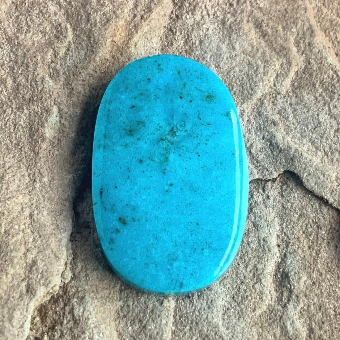 Blue Turquoise Mountain Turquoise Oval Cabochon