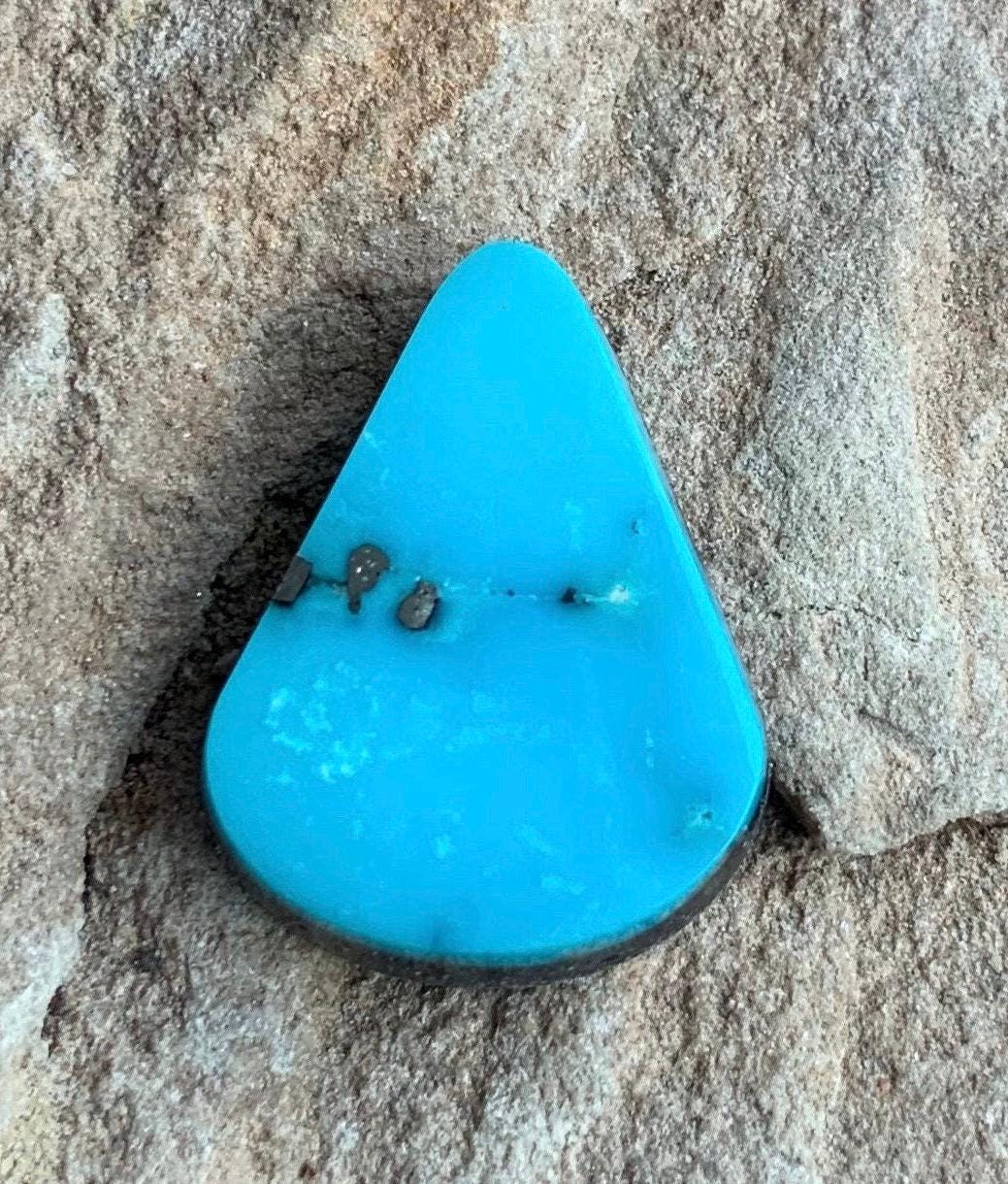 Ithaca Peak Turquoise Teardrop Cabochon With Pyrite-Arizona Gemstone #IP148
