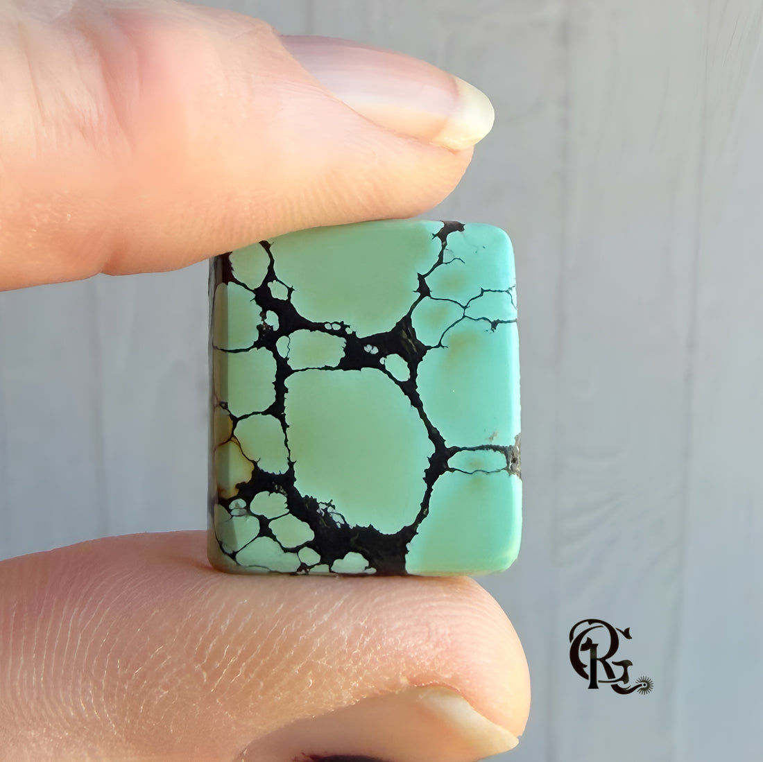 Bao Canyon Turquoise Rectangular Green Cabochon-Hubei Province Gemstone