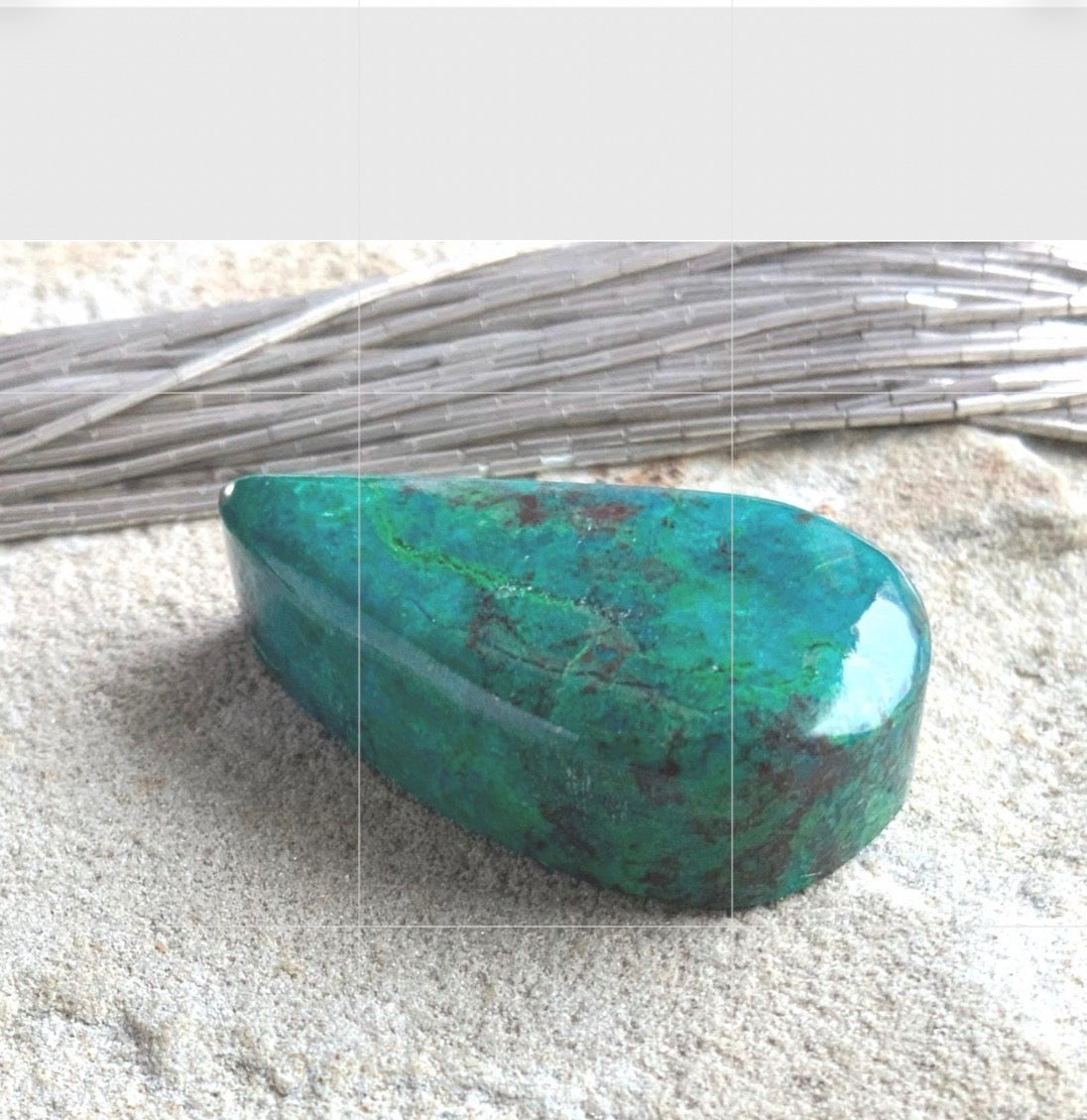 Chrysocolla Curved Teardrop Cabochon