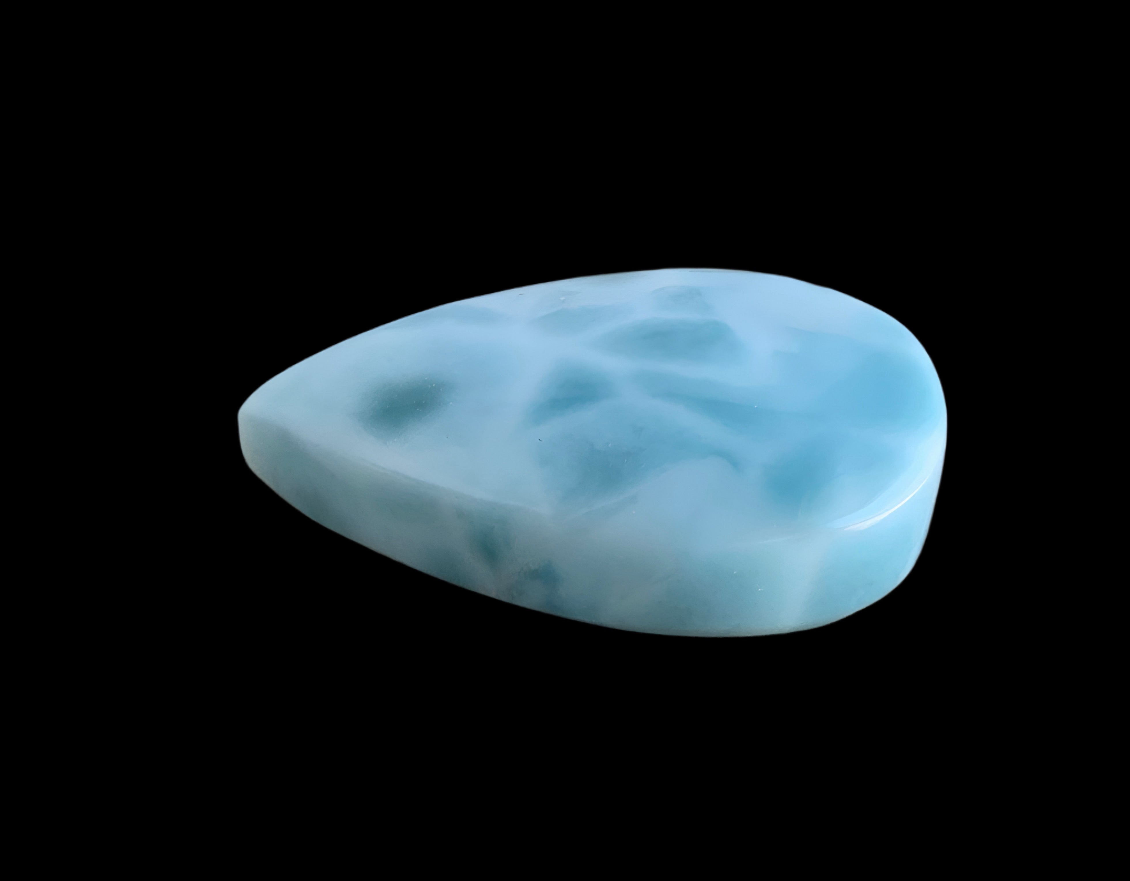 Larimar Teardrop Cabochon:Dominican Republic Gemstone