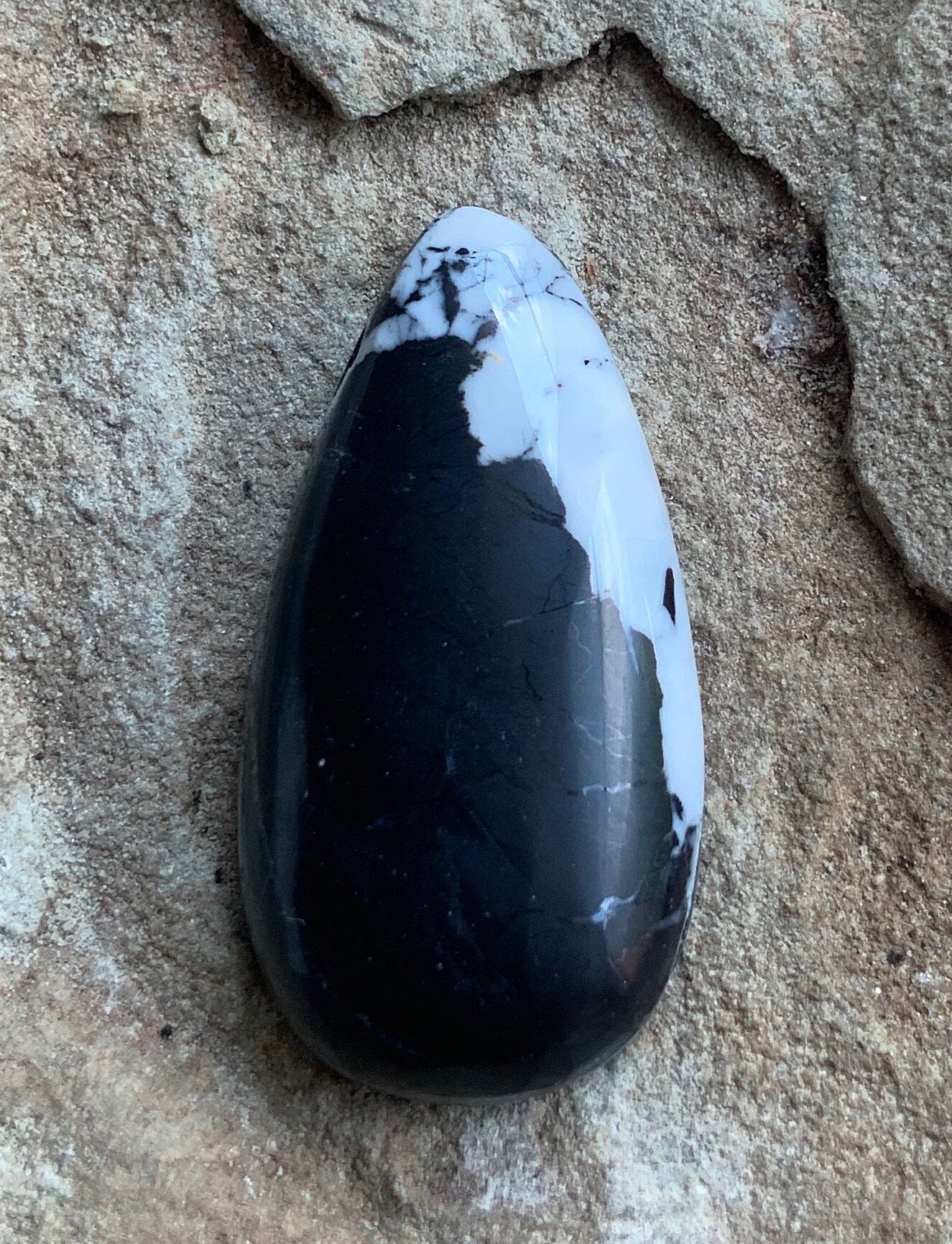 Stunning Natural White Buffalo Teardrop Cabochon — Ranch Gypsy