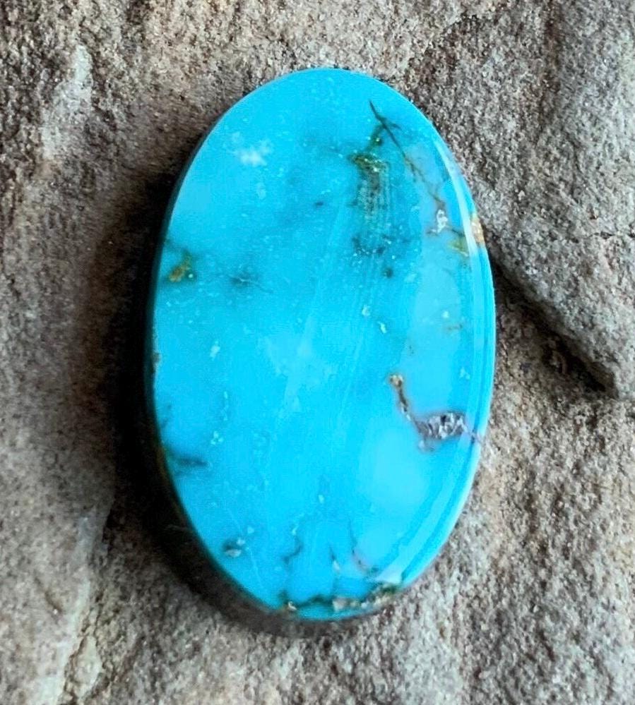 Royston Turquoise Blue Oval Cabochon #R23