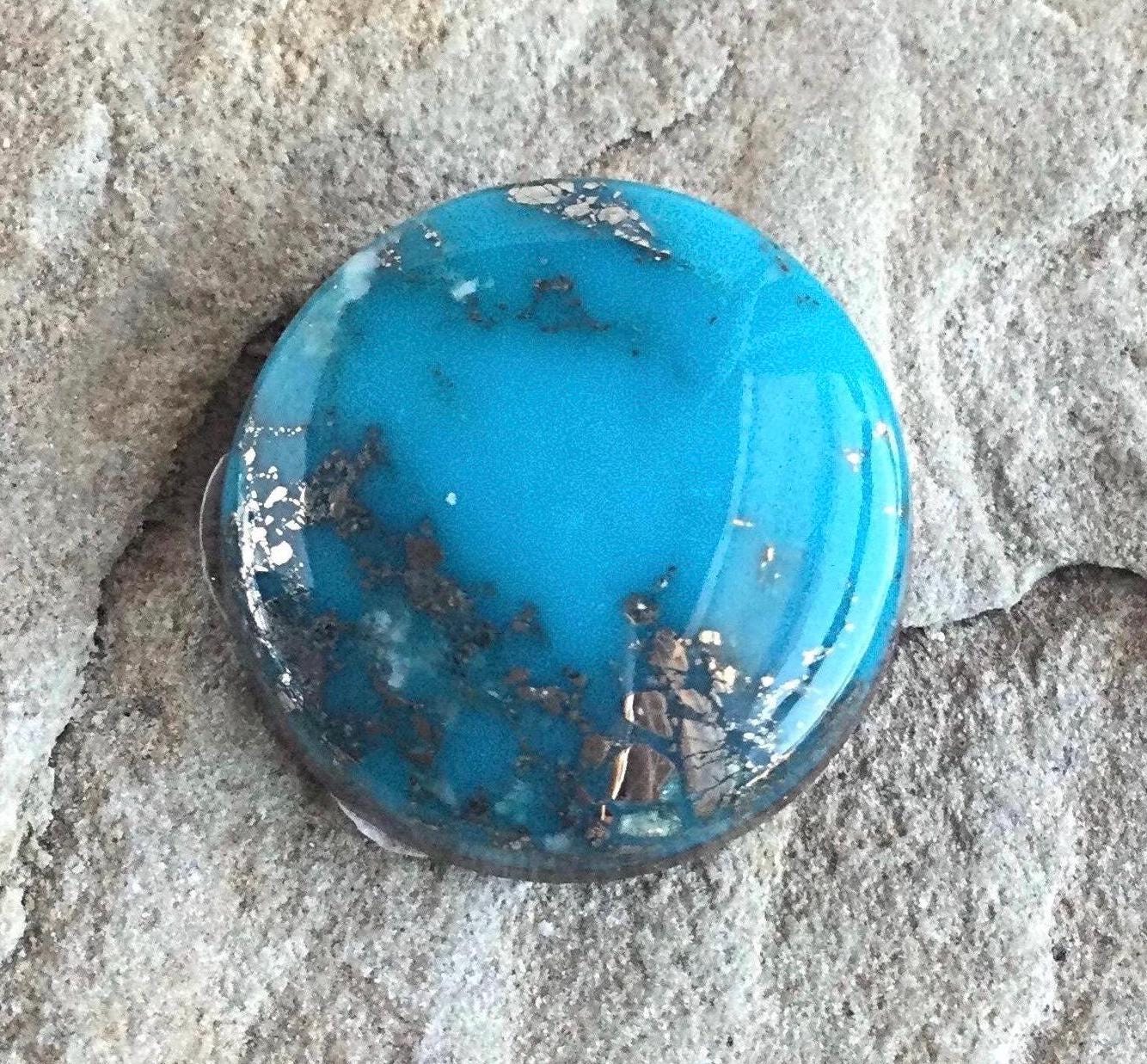 Beautiful Ithaca Peak Turquoise High Grade Cabochon with Pyrite #133