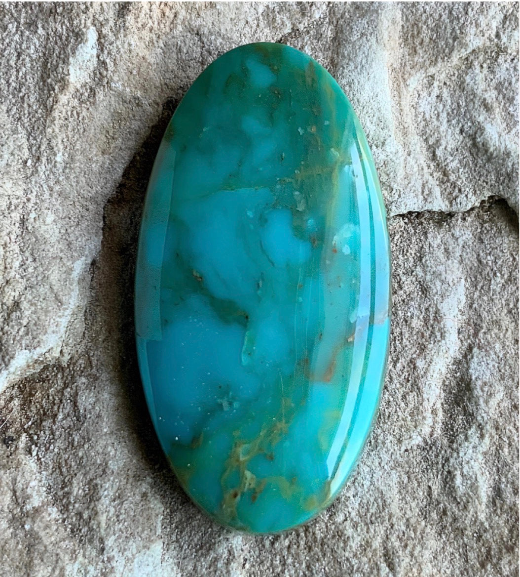 Royston Turquoise Green Long Oval Cabochon #R51 Nevada Gemstone