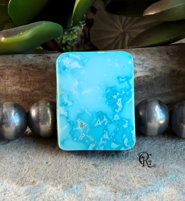 Natural Blue Gem Turquoise Rectangular Cabochon-Nevada Gemstone