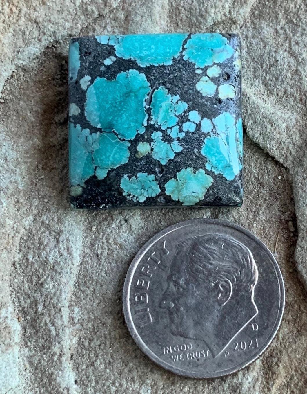 Beautiful Natural Hubei Turquoise Square Cabochon