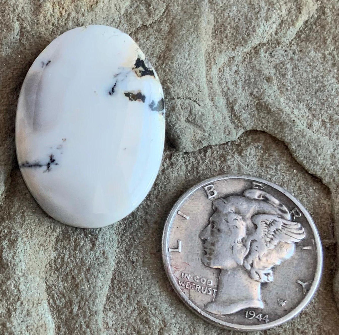 Natural White Buffalo Oval Cabochon #WB45 — Ranch Gypsy