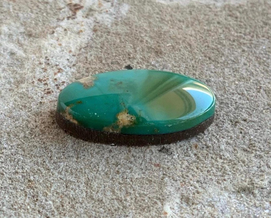 Beautiful Royston Turquoise Green Oval Cabochon