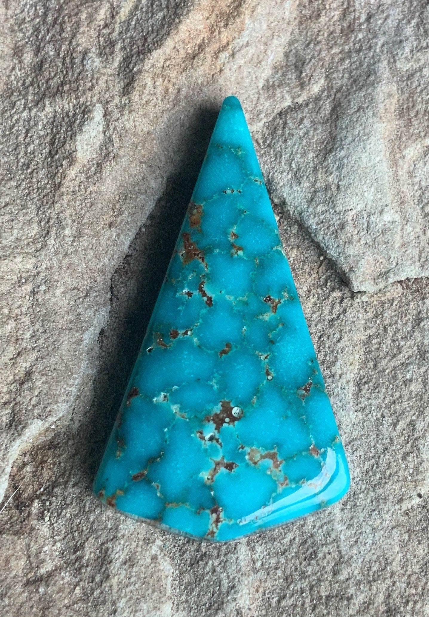 Kingman Turquoise Cabochon With Water Webbing #K112-Arizona Gemstone